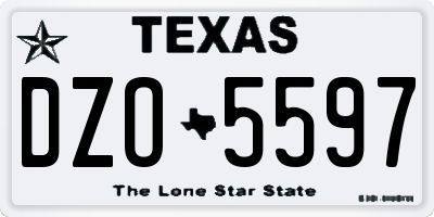 TX license plate DZO5597