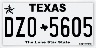 TX license plate DZO5605