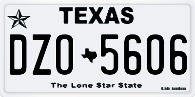 TX license plate DZO5606
