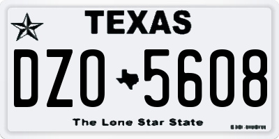 TX license plate DZO5608