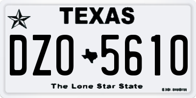 TX license plate DZO5610