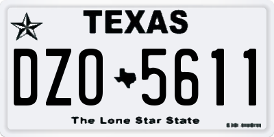 TX license plate DZO5611