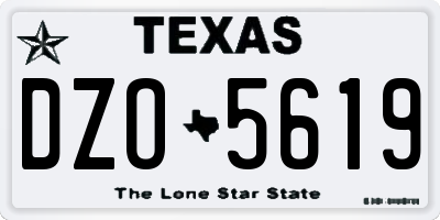 TX license plate DZO5619
