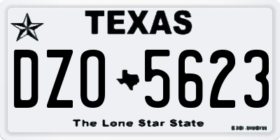 TX license plate DZO5623