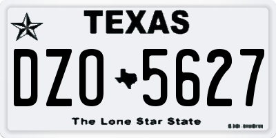 TX license plate DZO5627