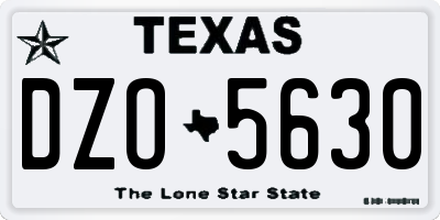 TX license plate DZO5630