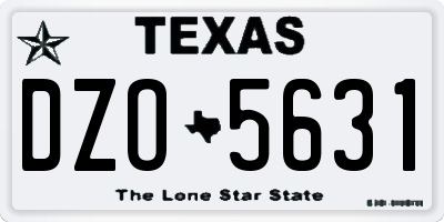 TX license plate DZO5631