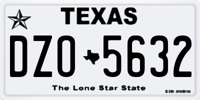 TX license plate DZO5632