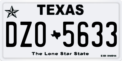 TX license plate DZO5633