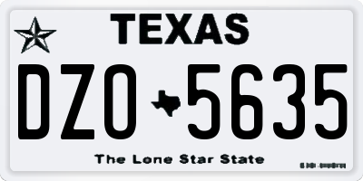 TX license plate DZO5635