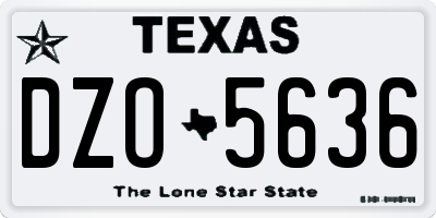 TX license plate DZO5636