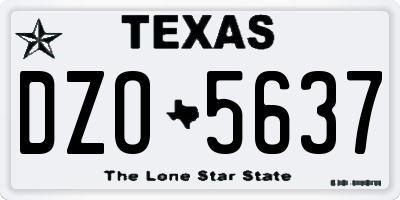 TX license plate DZO5637