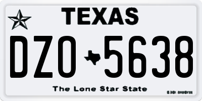 TX license plate DZO5638