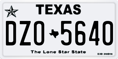 TX license plate DZO5640