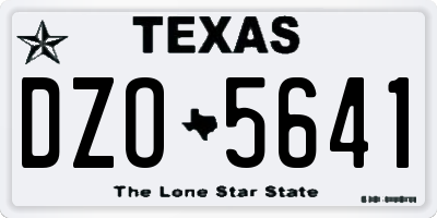 TX license plate DZO5641