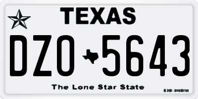 TX license plate DZO5643