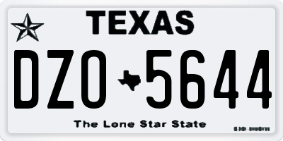 TX license plate DZO5644