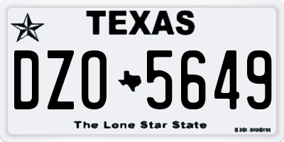 TX license plate DZO5649