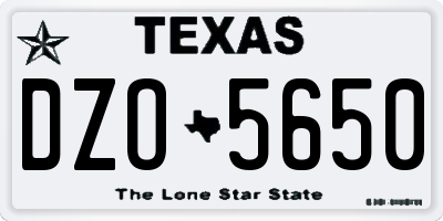 TX license plate DZO5650