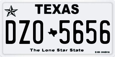TX license plate DZO5656