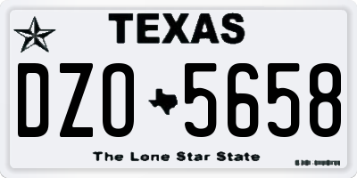 TX license plate DZO5658
