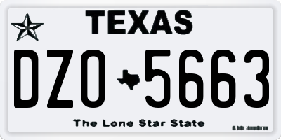 TX license plate DZO5663