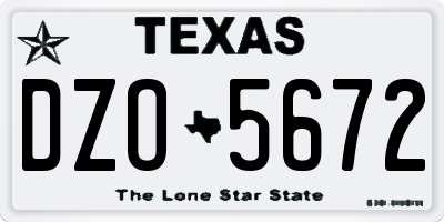 TX license plate DZO5672