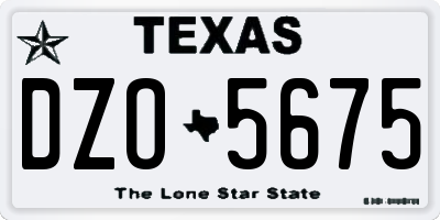TX license plate DZO5675