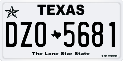 TX license plate DZO5681