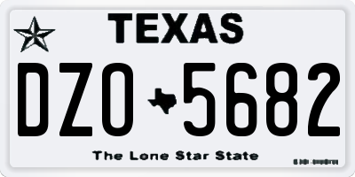 TX license plate DZO5682