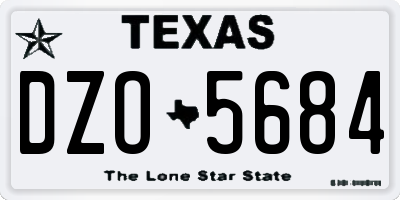 TX license plate DZO5684