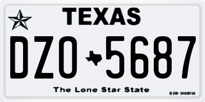 TX license plate DZO5687
