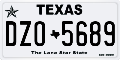 TX license plate DZO5689