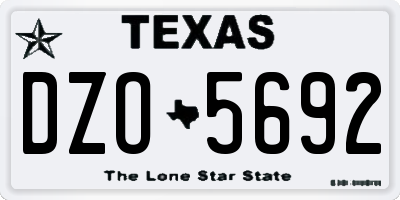 TX license plate DZO5692