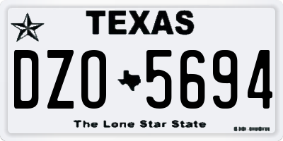 TX license plate DZO5694