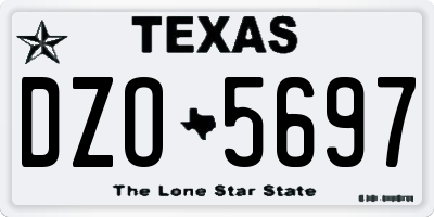 TX license plate DZO5697