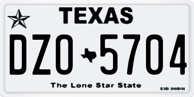 TX license plate DZO5704