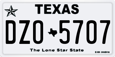 TX license plate DZO5707