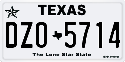 TX license plate DZO5714