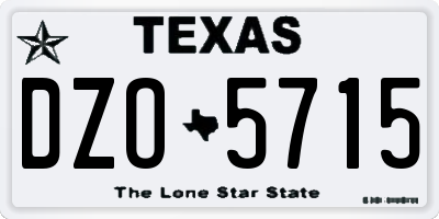 TX license plate DZO5715