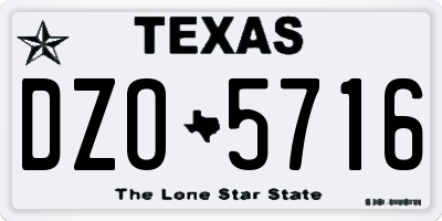 TX license plate DZO5716