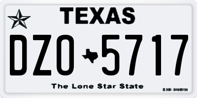 TX license plate DZO5717