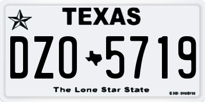 TX license plate DZO5719