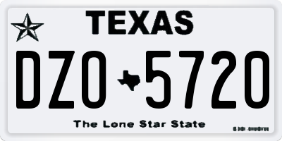 TX license plate DZO5720