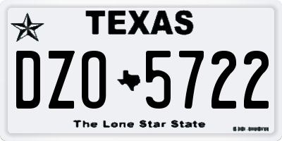 TX license plate DZO5722
