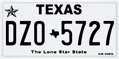 TX license plate DZO5727