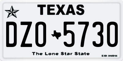 TX license plate DZO5730