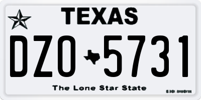 TX license plate DZO5731