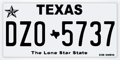 TX license plate DZO5737