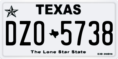 TX license plate DZO5738